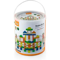 Дерев'яні кубики Viga Toys Велике будівництво, 100 шт. (50334) - мініатюра 2