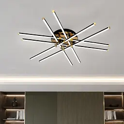 Велика стельова LED-люстра Artlight W178/6-1000 BK+GD 149 Вт, 3 режими, чорно-золота, Ø106 см, від 30-40 м²