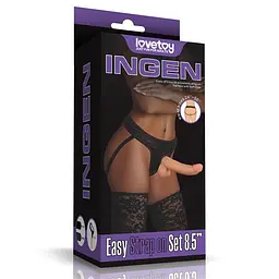 Страпон, 18х4.5 см LoveToy-Easy Strapon Set 8.5 - мініатюра 10