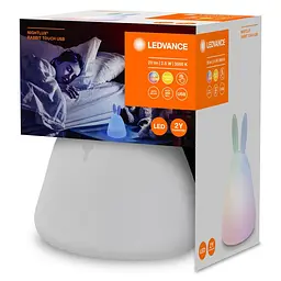 LEDVANCE Cвітильник нічник з акумулятором NIGHTLUX TOUCH Rabbit 2.5Вт 100Лм 1200мА•год RGBW USB-A > microUSB білий