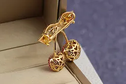 Брошка Xuping Jewelry вишнева парочка золотиста - мініатюра 2