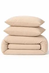 Підковдра на блискавці Ecotton Євро 210х215 см фланель з бавовни Beige світло-бежевий (25557) - мініатюра 2