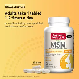 Метилсульфонілметан Jarrow Formulas MSM 1000 мг 120 таблеток - мініатюра 6