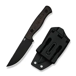 Ніж фіксований туристичний Weknife Notchline, (8.7 см) CPM S35VN /Carbon Fiber мідний з чохлом - мініатюра 4