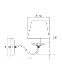 Бра, настінний світильник Edlin PL321167W-1 Moren E14 1x12W IP20 латунний - мініатюра 3