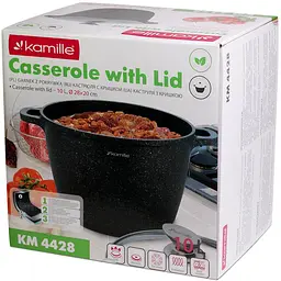 Каструля Landes Grey з литими алюмінієвими ручками Kamille Ø28х20 см kuh0007775 - мініатюра 8