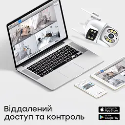 IP PTZ-відеокамера з WiFi 4Mp (2*2Mp) Light Vision VLC-9192WI/2C (Tuya) f=3.6mm+3.6mm, ІЧ+LED-підсвічування, з мікрофоном (75-00232) - мініатюра 8