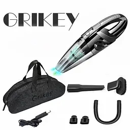 Автомобільний пилосос Grikey В2 портативний з насадками 6кПа 120W Чорний (GK450) - мініатюра 3