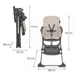 Стільчик для годування Kinderkraft Foldee Birdy Beige (KHFOLD00BEG000N) - мініатюра 4