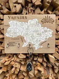 Дерев'яна Ключниця на стіну 35x29 см. №1 - мініатюра 2