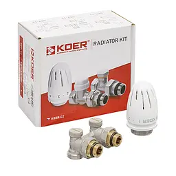 Комплект для нижнього підключення радіатора Koer 1/2"x3/4" кутовий з термоголовкою SET-21 KR3173 - мініатюра 3