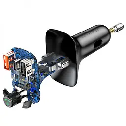 АЗП FM модулятор Baseus S-13 36W (2USB-A/1C) (CCMT000101) Чорний - мініатюра 4