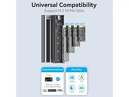 Кишеня зовнішня Vention KPKH0 NVMe PCIe M.2 to USB 3.2 Space Gray - мініатюра 7
