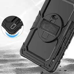Чохол Rugged 3 Layers броньований протиударний з захистом Samsung Galaxy Tab S9 Plus / S9+ / S10+ 12.4 Чорний - мініатюра 8