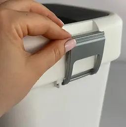 Відро для сміття Motek на 8 л з поворотною кришкою 22.5х22.5х30 см Біле (COB-410) - мініатюра 4