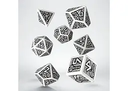 Набір кубиків Dwarven White & black Dice Set , 7 шт. (SDWA02) - мініатюра 2