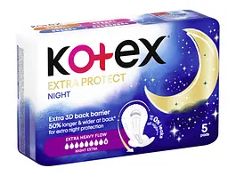 Набір нічних гігієнічних прокладок Kotex Night Extra Protect 15 шт (3 уп. x 5 шт) - мініатюра 4