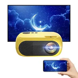 Проєктор портативний XIDU M24 з динаміком/перехідником для WiFi Yellow - мініатюра 3