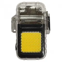 Запальничка електроімпульсна Flashlight 9258 USB з ліхтариком, чорна, спіральна