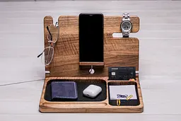 Дерев'яний органайзер для гаджета ecoWalnut 300x231x210 мм - мініатюра 5
