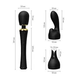 Вібромасажер з насадками Zalo - Kyro Wand Obsidian Black Zalo SO6651 97486 - мініатюра 8