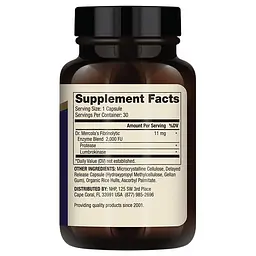Пробіотики і пребіотики Dr. Mercola Lumbrokinase Enzymes 30 капсул - мініатюра 2