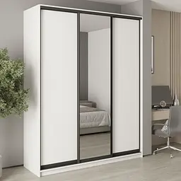 Шафа-купе тридверна MebelStar Стандарт BG 2ДСП/Дзеркало 190x45x240 см Аляска білий (MBS-8653)