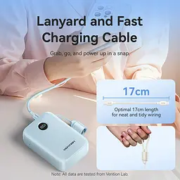 Універсальна мобільна батарея Vention 20000mAh 22,5W PD, QC, USB-A, 2x USB-C In/Out Синій - мініатюра 4