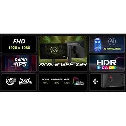 Монітор MSI MAG 272PF-X24 - мініатюра 8