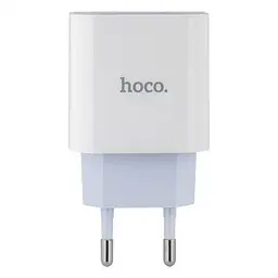 Мережевий зарядний пристрій з підтримкою швидкого заряджання Hoco C76A Plus PD 1Type-C/20W Білий - мініатюра 2