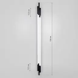 Чорний трубчастий стіновий LED світильник у корпусі 130 см Line F Арт. WJ351/1300 BK - мініатюра 6