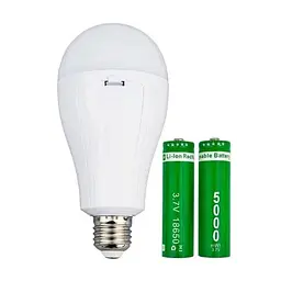 Лампа світлодіодна з акумулятором E27 New Emergency lamp 2x18650, смарт-лампочка — аварійна лампа - мініатюра 4