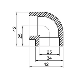 Кутник PPR Thermo Alliance 25, 90° DSE002