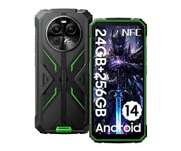 Смартфон Blackview BV8100 8/256GB акумулятор 8800 мАг чорно-зелений - мініатюра 2