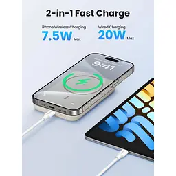 Зовнішній акумулятор Ugreen 10000mAh 20W Beige [PB561] [120792] - мініатюра 6