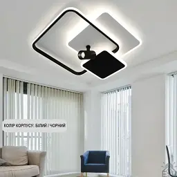 Керована світлодіодна люстра ECLIPSE 95W 3S 1LR-515×480×130-WHITE/BLACK-220-IP20 ESLLSE - мініатюра 4