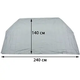 Чохол на мотоцикл XL 240×140 см, сріблястий, водонепроникний PEVA, для скутера або велосипеда - мініатюра 3