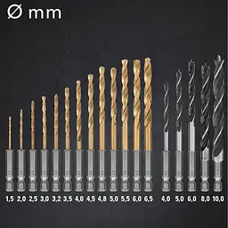 Набір біт і свердел Trotec 49 pieces Hexagon Shank Drill and Bit Set (6200001160) - мініатюра 15