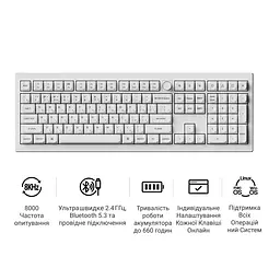 Клавіатура бездротова Keychron V6 Ultra Keychron Red Switch White RGB (V6U-F1-UA) - мініатюра 8