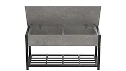 Банкетка з ящиком Ferrum-decor Дрейк 2 550x1200x400 метал Чорний ДСП Бетон 16 мм (FRD-103072) - мініатюра 2