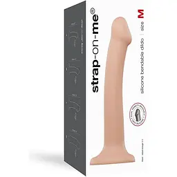 Насадка для страпона Strap-On-Me Dual Density Dildo Flesh M - мініатюра 4