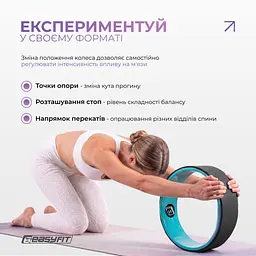 Колесо для йоги EasyFit TPE 33 см чорно-м'ятне - мініатюра 7