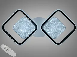 LED люстра 11 квадратів біла чорна 65 Вт пульт