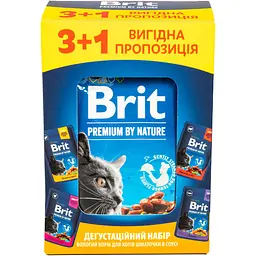Набір вологих кормів для дорослих котів Brit Premium мікс 4 шт. х 100 г - мініатюра 2