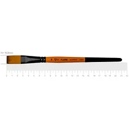Пензель синтетика плоска FLAME 1368F №16 коротка ручка Rosa