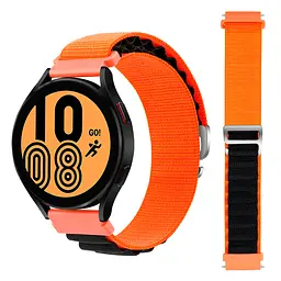 Ремінець для Xiaomi Amazfit Bip Bip Lite Bip U Bip 1S Bip 3 - оранжево-чорний Watchbands NormalCloth Wave ширина кріплення 20мм нейлоновий (W26-2WB20712975) - мініатюра 4