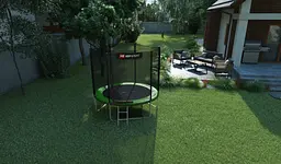 Батут Hop-Sport 8ft (244см) зелений з зовнішньою сіткою - мініатюра 11