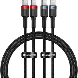 Кабель Baseus Cafule Charging Type-C to Type-C 100W 1m 2pcs Black (P10318306003-00) [141246]