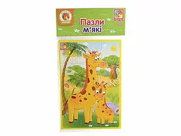 М'які пазли Vladi Toys Тварини зоопарку, укр. мова, 12 елементів (VT1103-45) - мініатюра 3