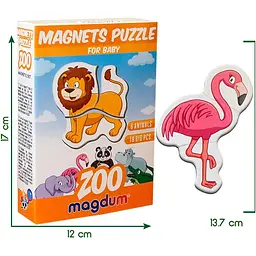 Магнітні пазли Magdum For Beby Зоо ML4031-18 EN - мініатюра 4